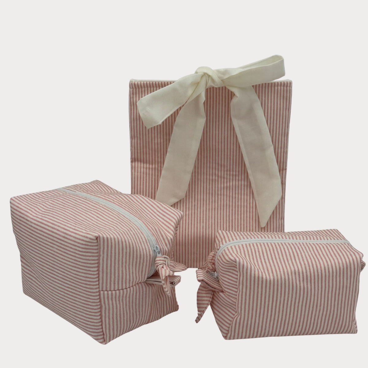 Boxed Makeup Bags (Carry-All) - La Vie En Rose Stripe Pink