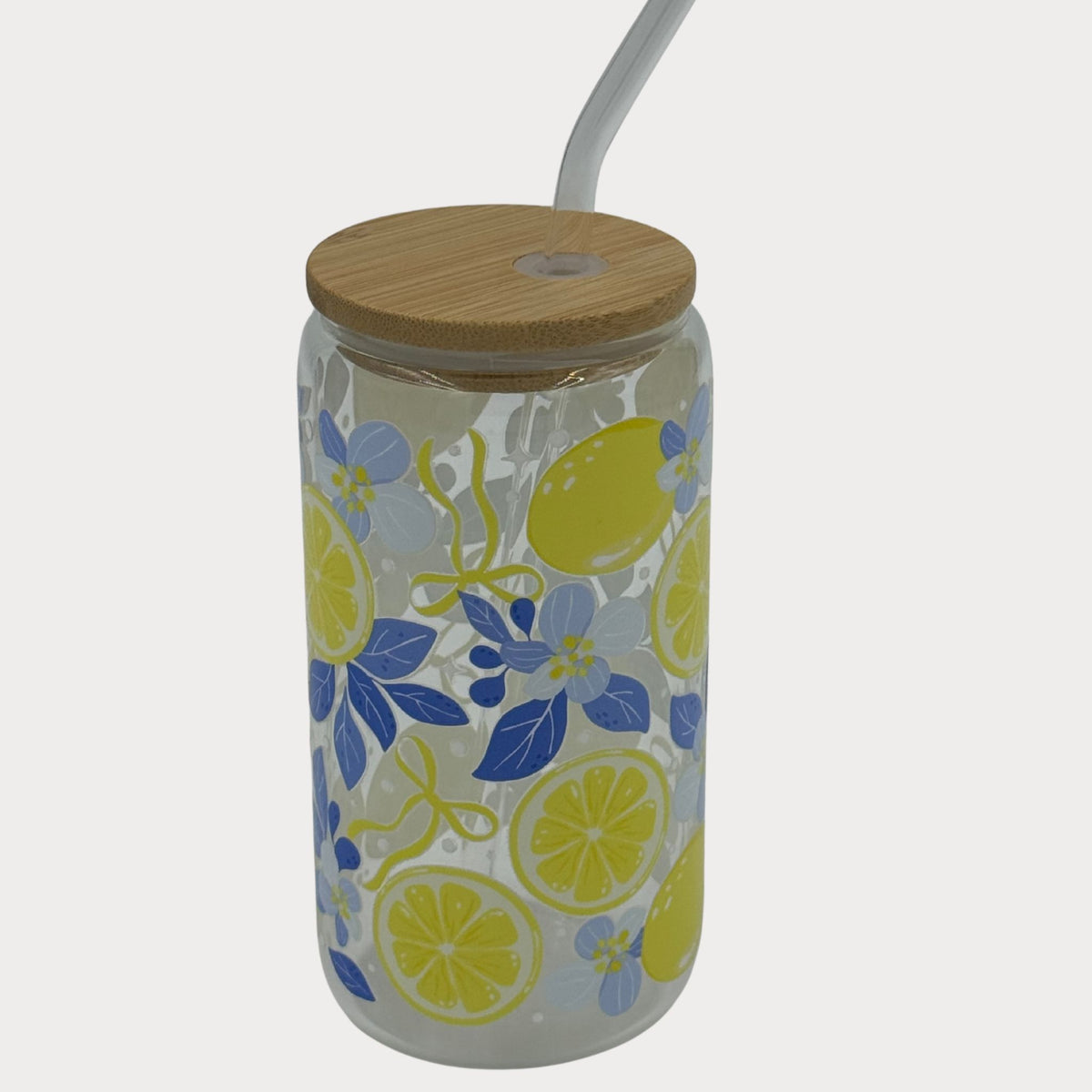 DTF Printed Glass Cups - Lemon Delight