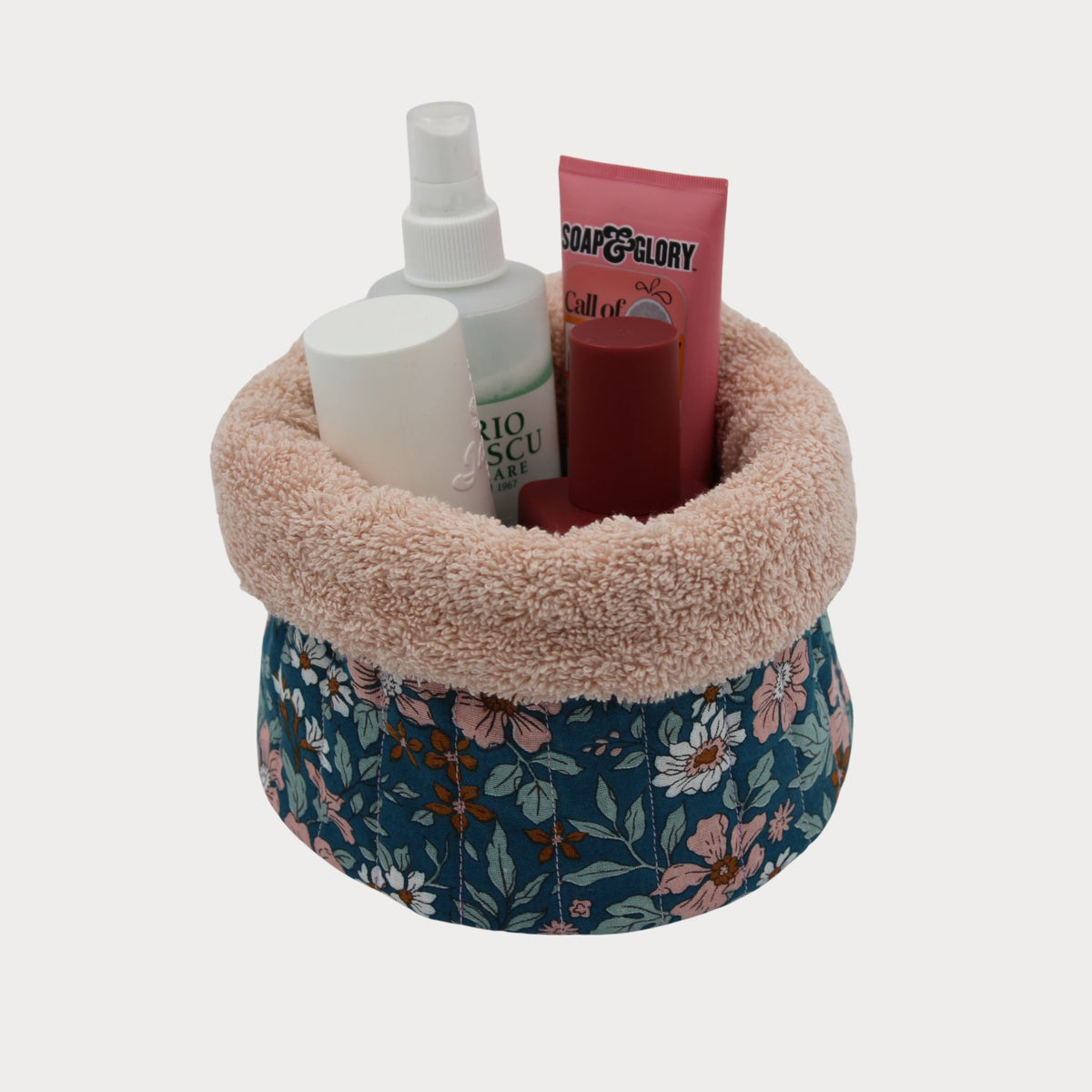 Fabric Vanity Storage Baskets - Bluebell Garden