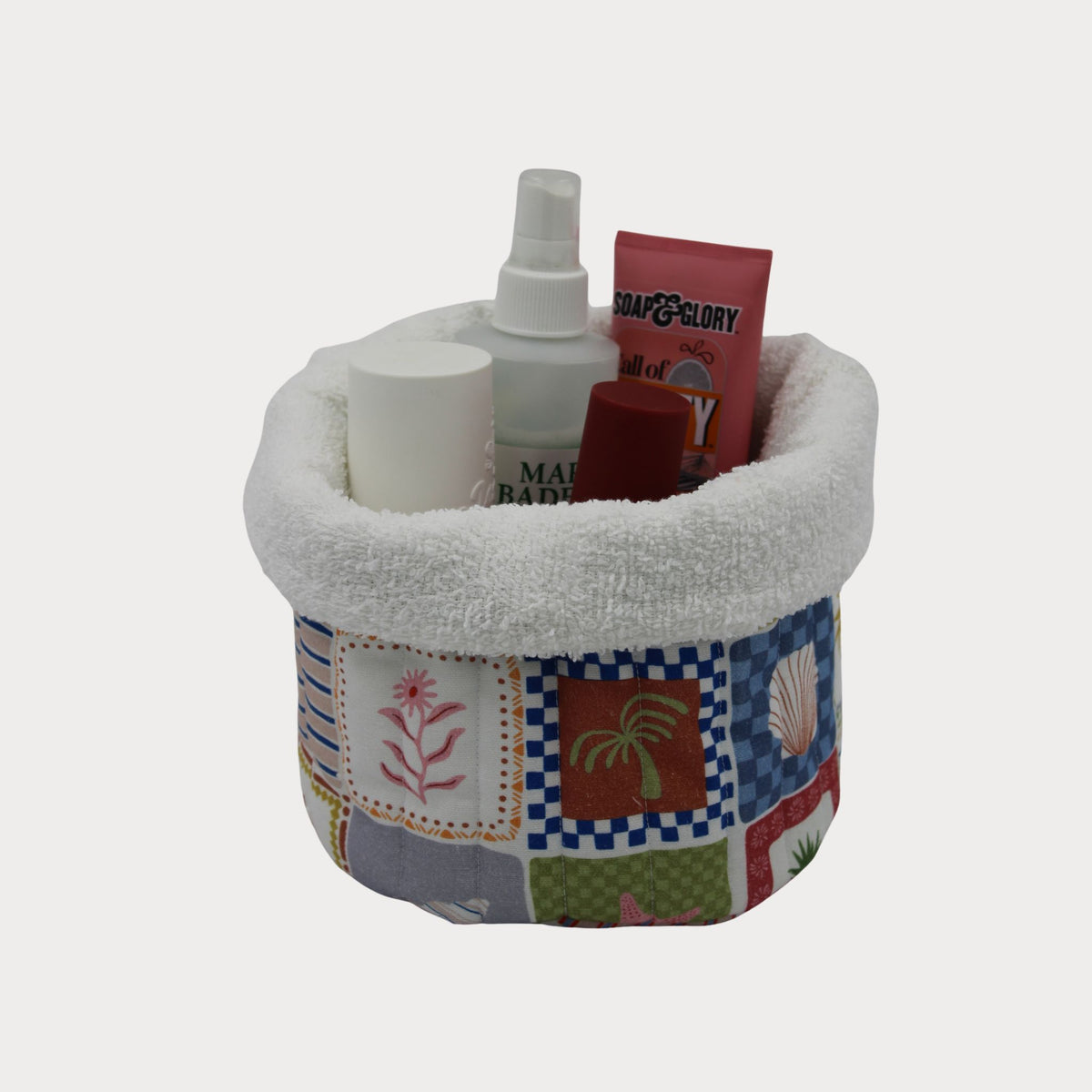 Fabric Vanity Storage Baskets - Tropical Tiles