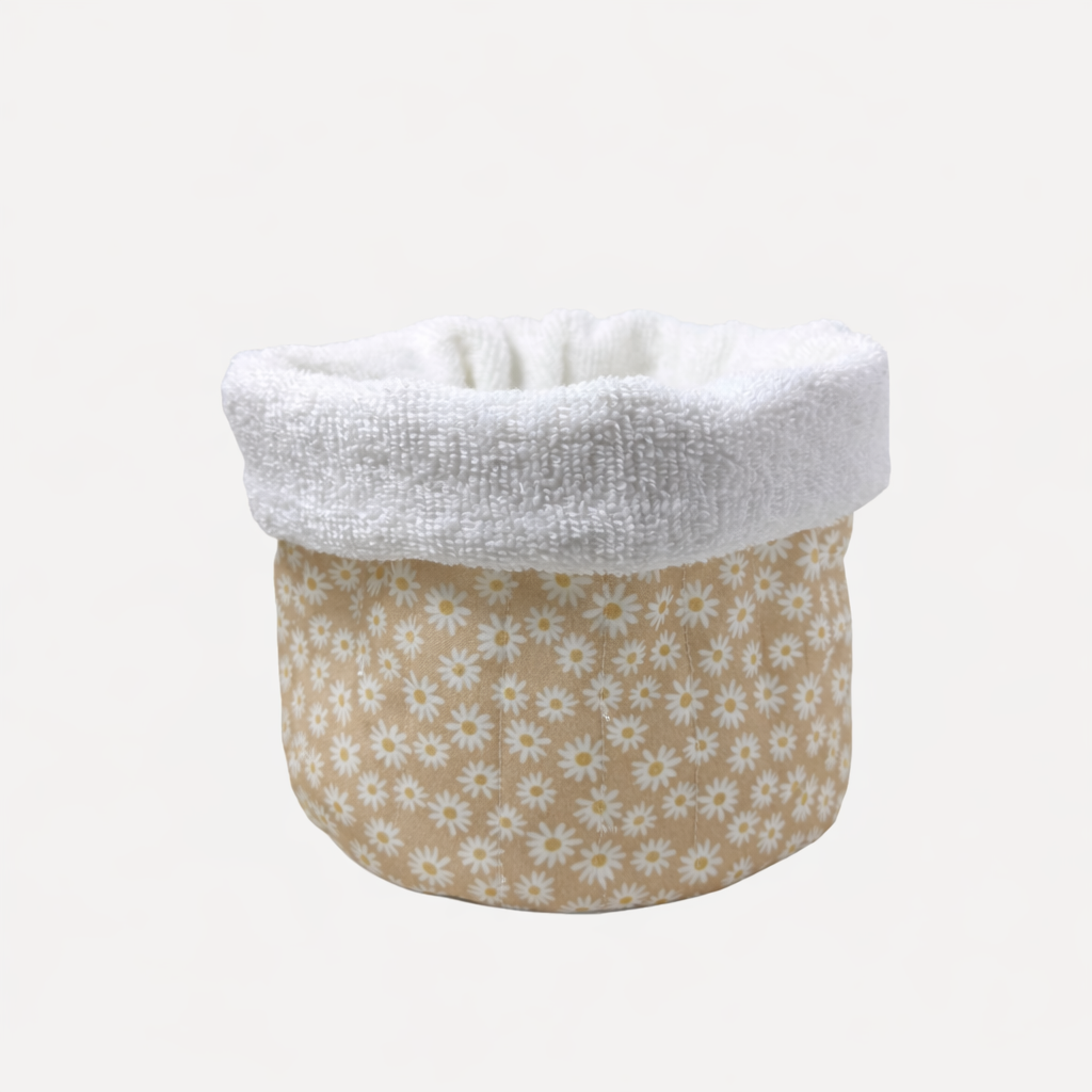 Fabric Vanity Storage Baskets - Camel Tiny Daisy