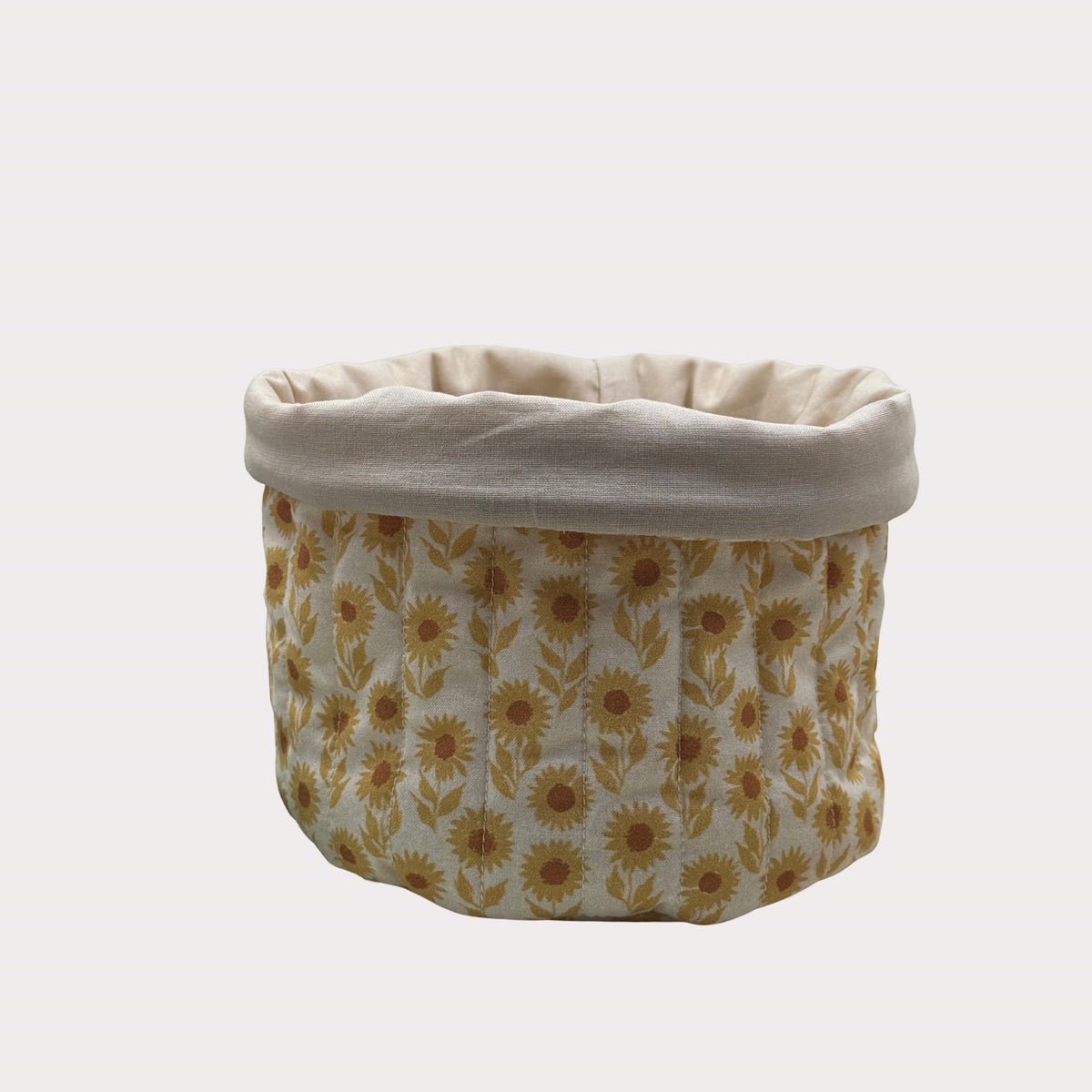 Fabric Vanity Storage Baskets - Mustard Sunflower