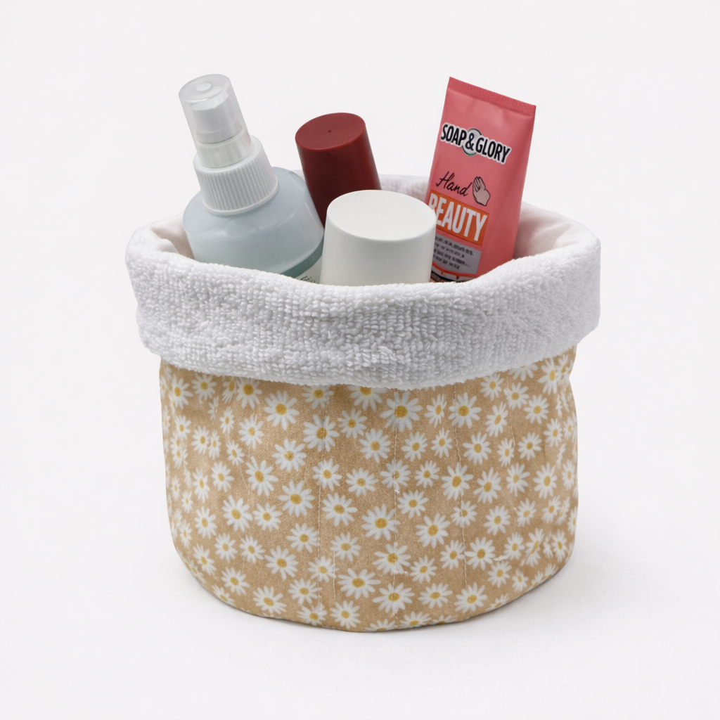 Fabric Vanity Storage Baskets - Camel Tiny Daisy