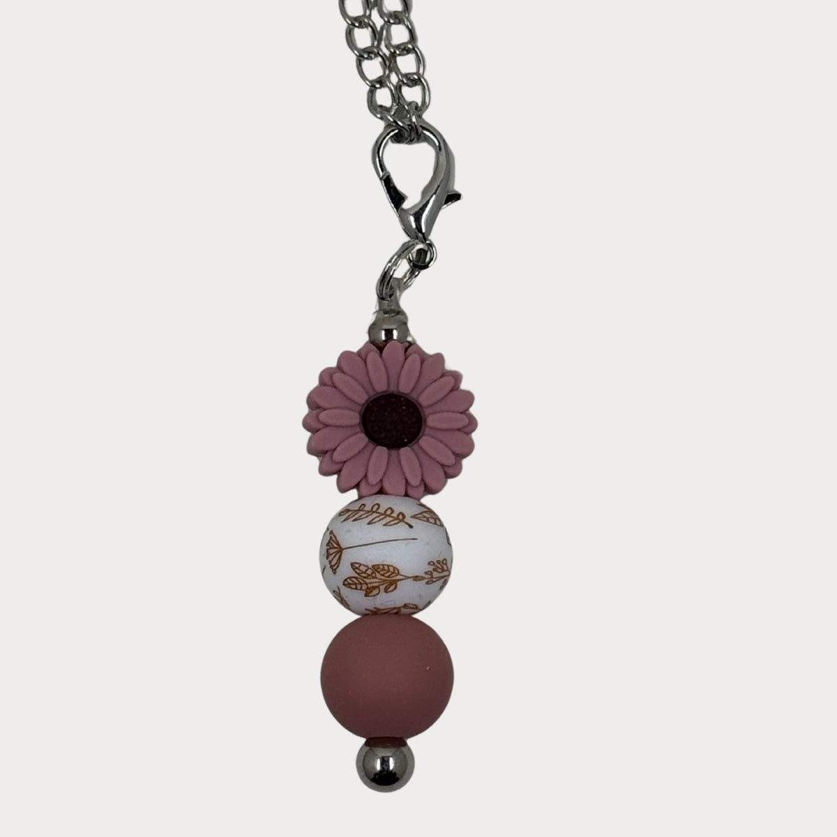 Beaded Daisy Bottle Keyrings