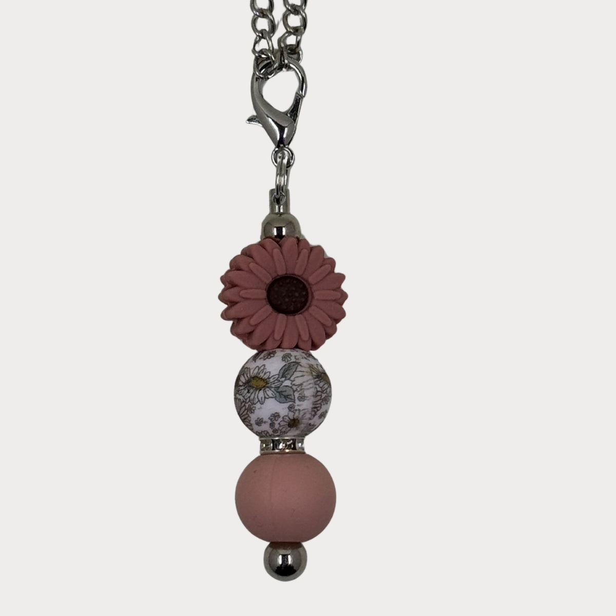 Beaded Daisy Bottle Keyrings