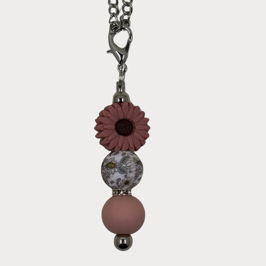 Beaded Daisy Bottle Keyrings