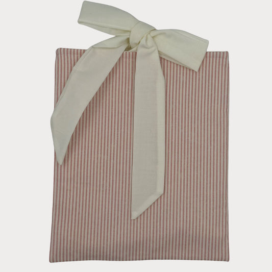 Book & Device Pouches- La Vie En Rose Stripe Sage Pink