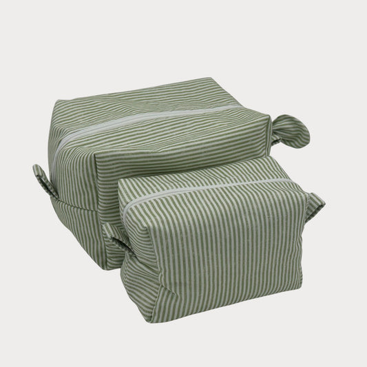 Boxed Makeup Bags (Carry-All) - La Vie En Rose Stripe Sage