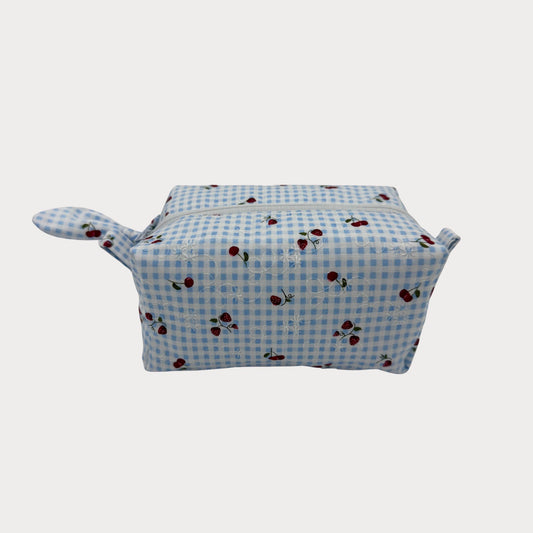 Boxed Makeup Bags (Carry-All)- Honeyfields Strawberry Blue