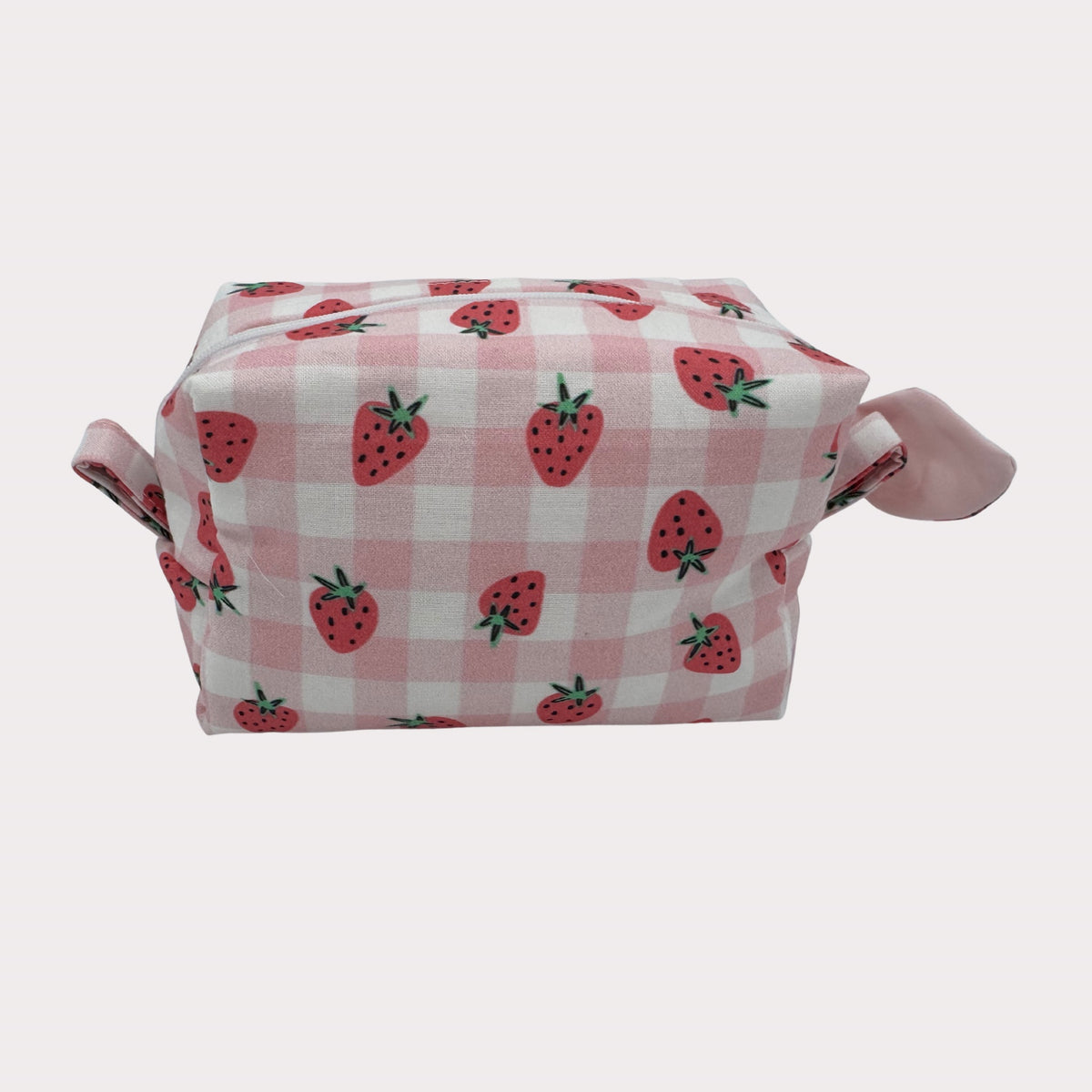 Boxed Makeup Bags (Carry-All) - Strawberry Check