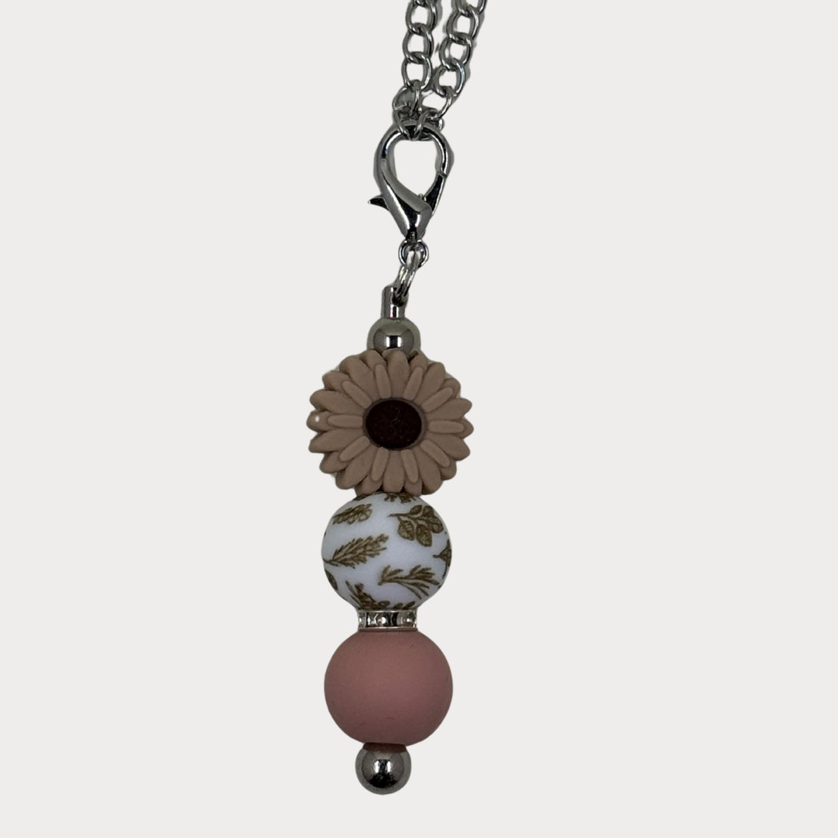 Beaded Daisy Bottle Keyrings
