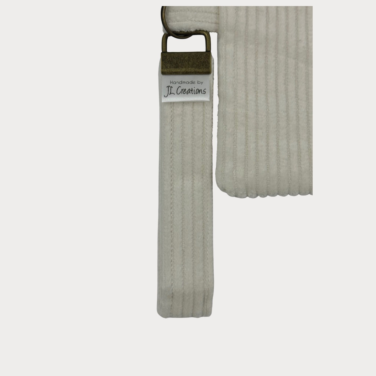 Wristlet Purse with attached Key Fob - Classic White Waffle