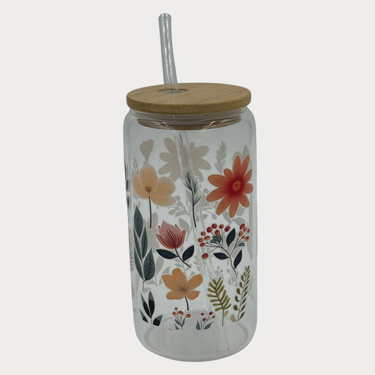 DTF Printed Glass Cups - Autumn Meadow