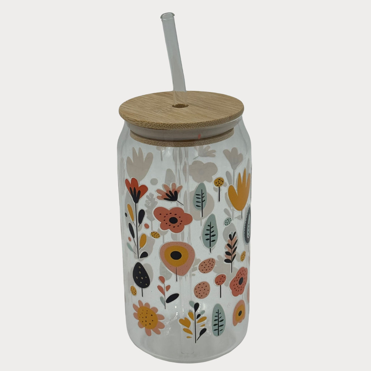 DTF Printed Glass Cups - Cottage Garden