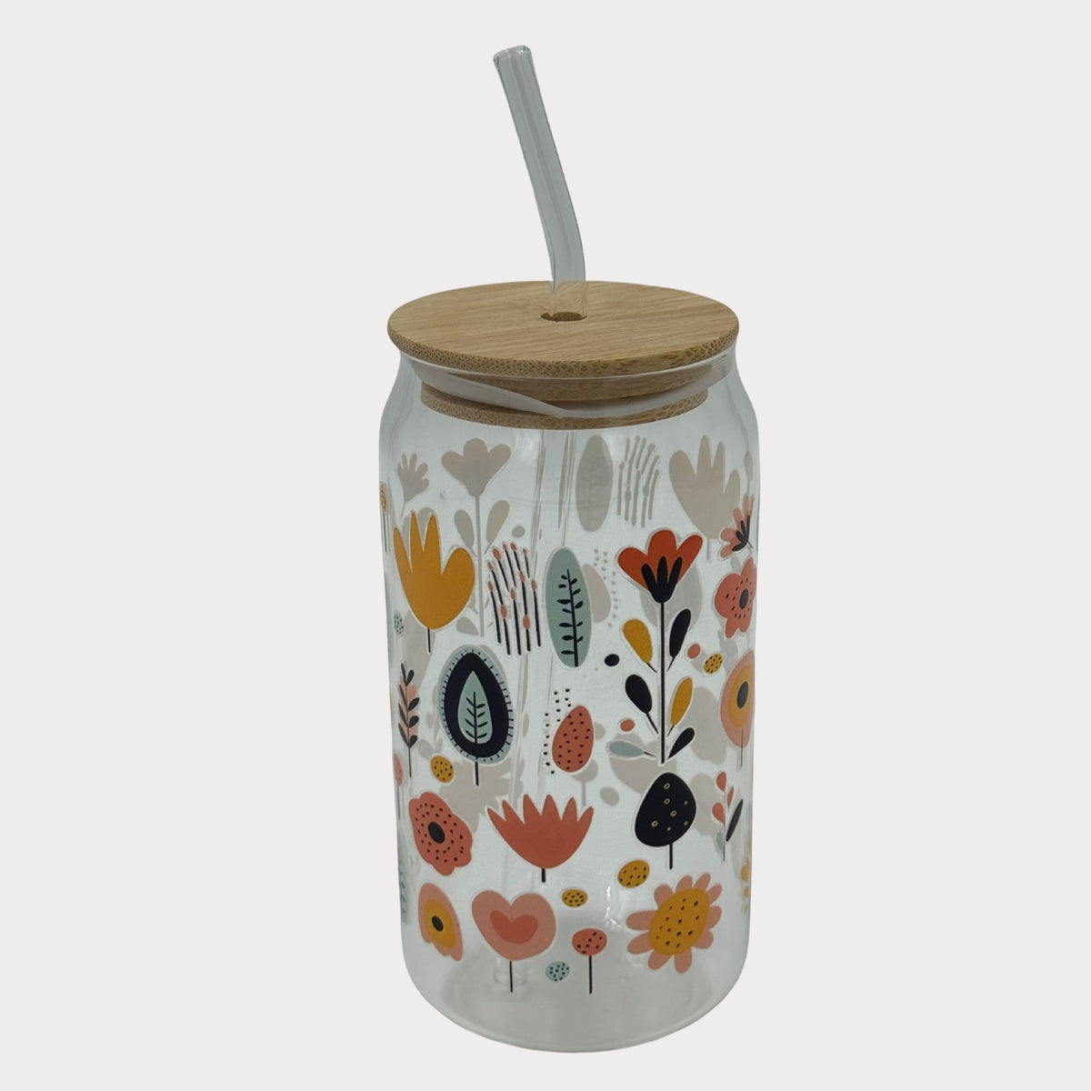 DTF Printed Glass Cups - Cottage Garden