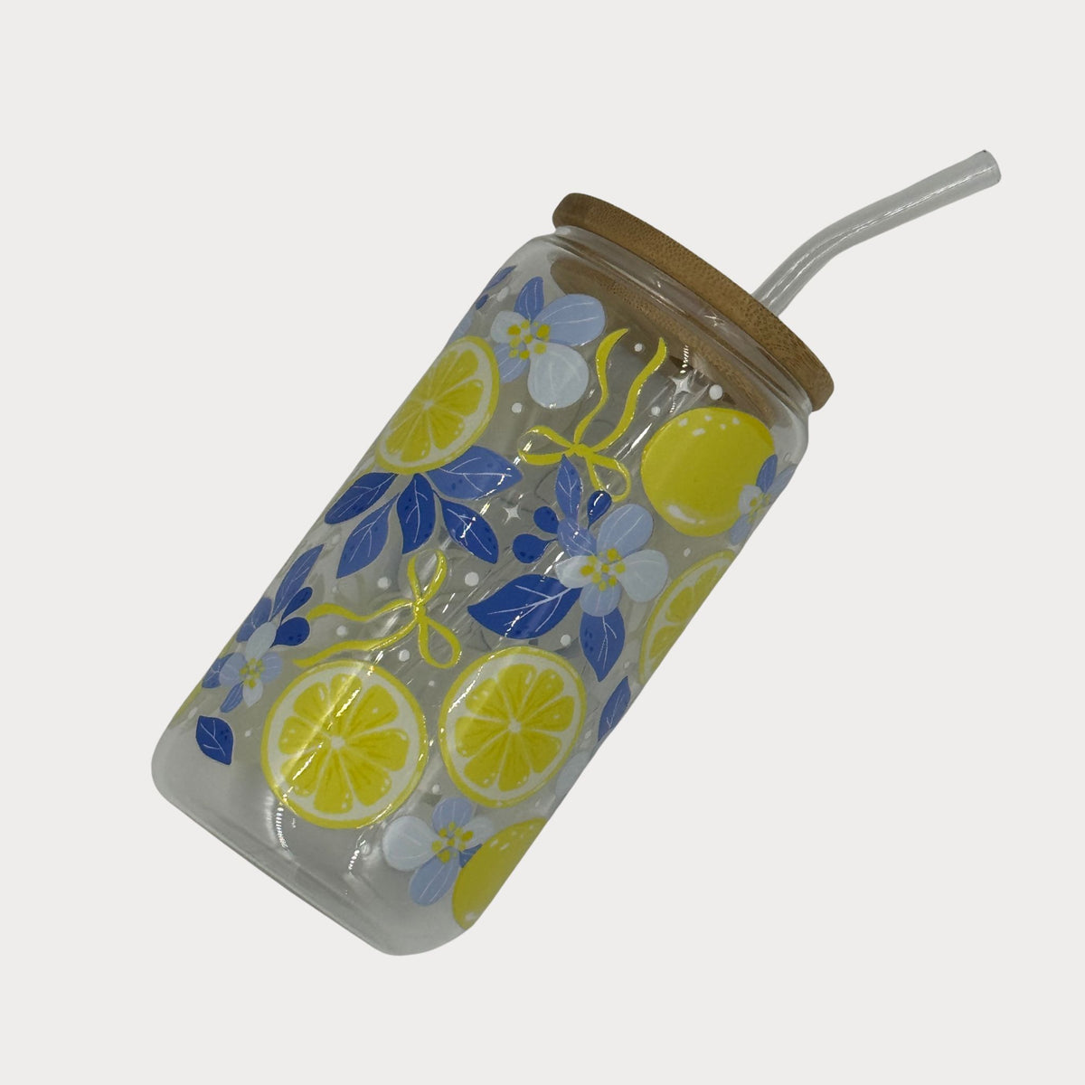DTF Printed Glass Cups - Lemon Delight