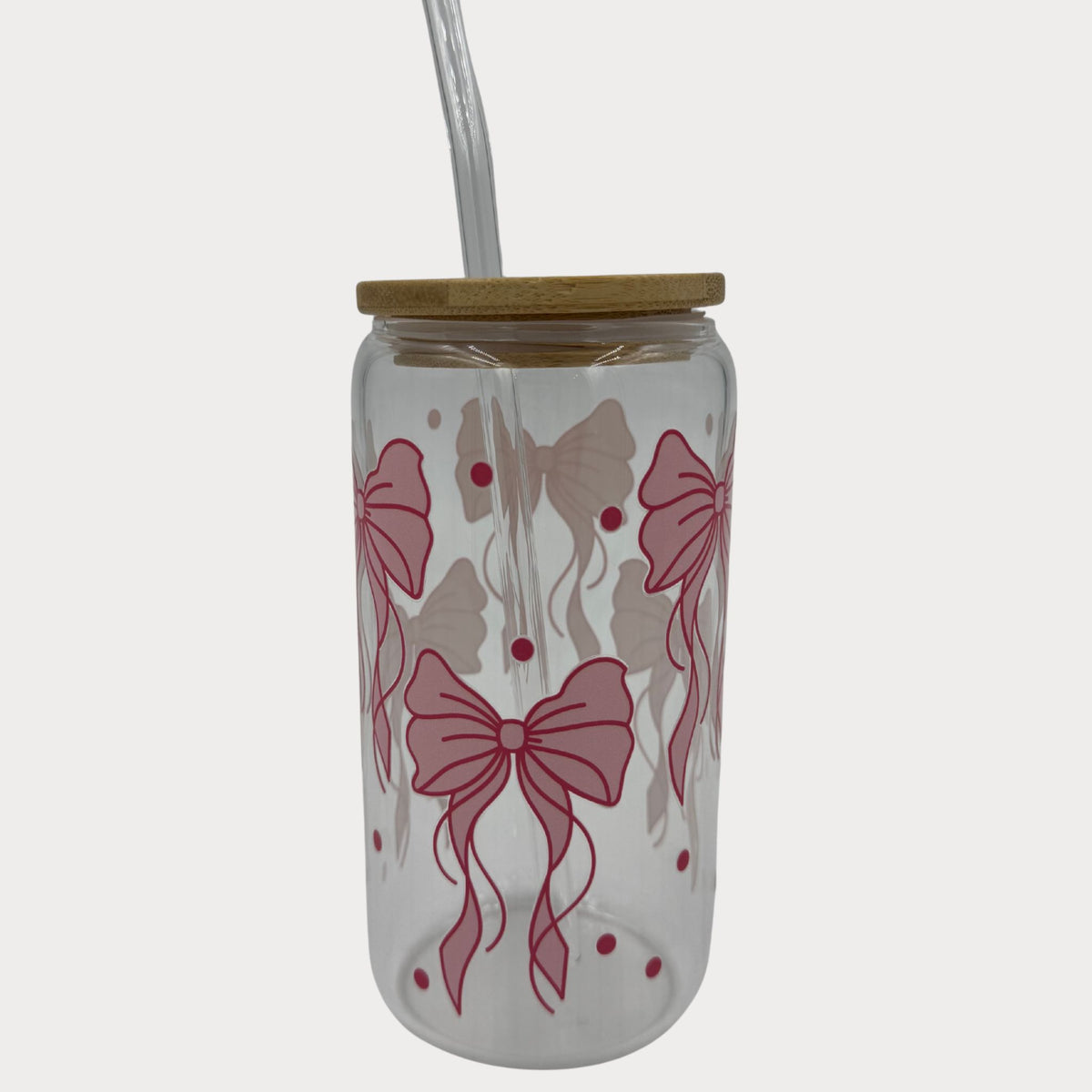 DTF Printed Glass Cups - Pretty in pink