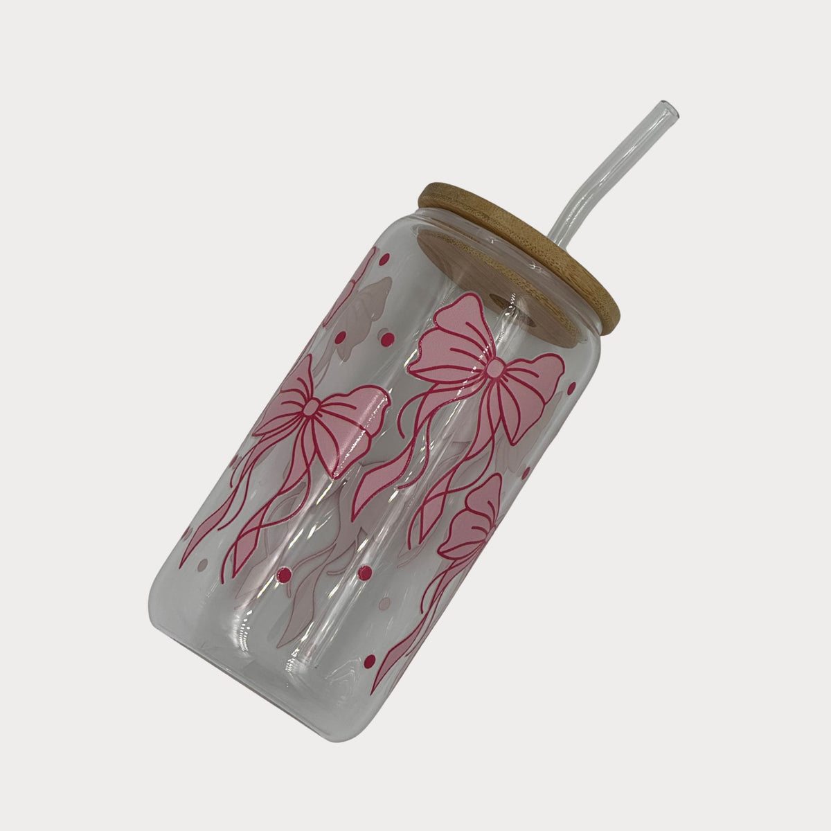 DTF Printed Glass Cups - Pretty in pink
