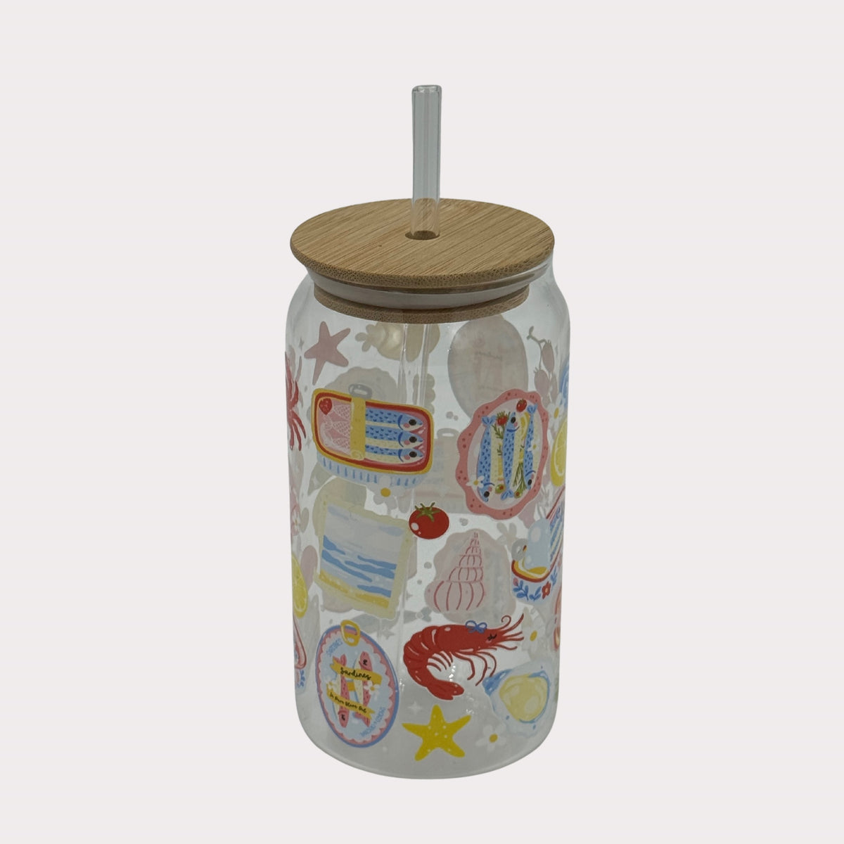 DTF Printed Glass Cups - Seaside Picnic