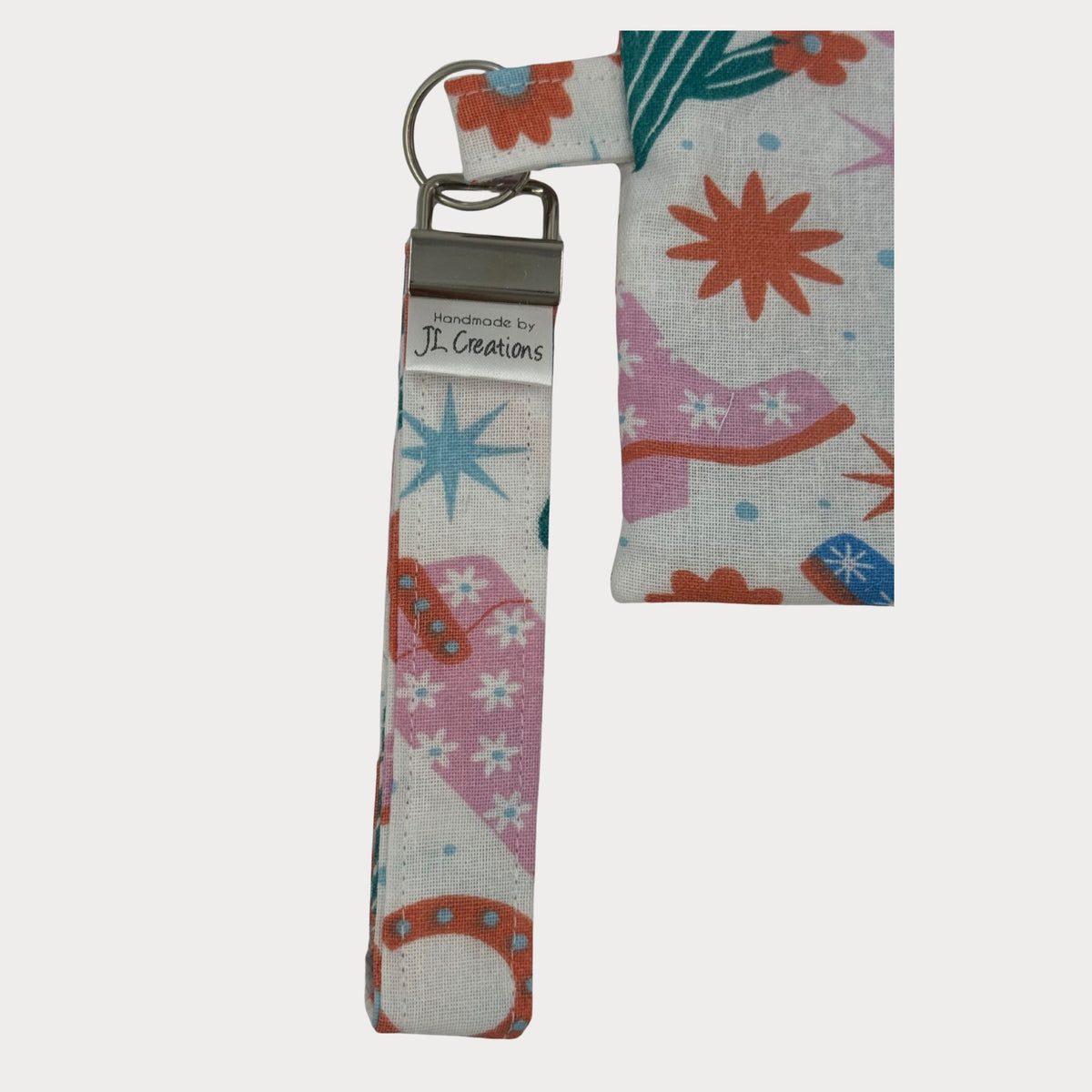 Wristlet Purse with attached Key Fob - Farm Girl