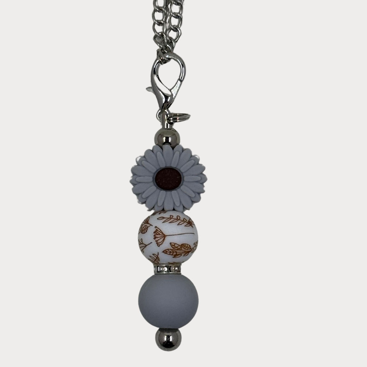 Beaded Daisy Bottle Keyrings