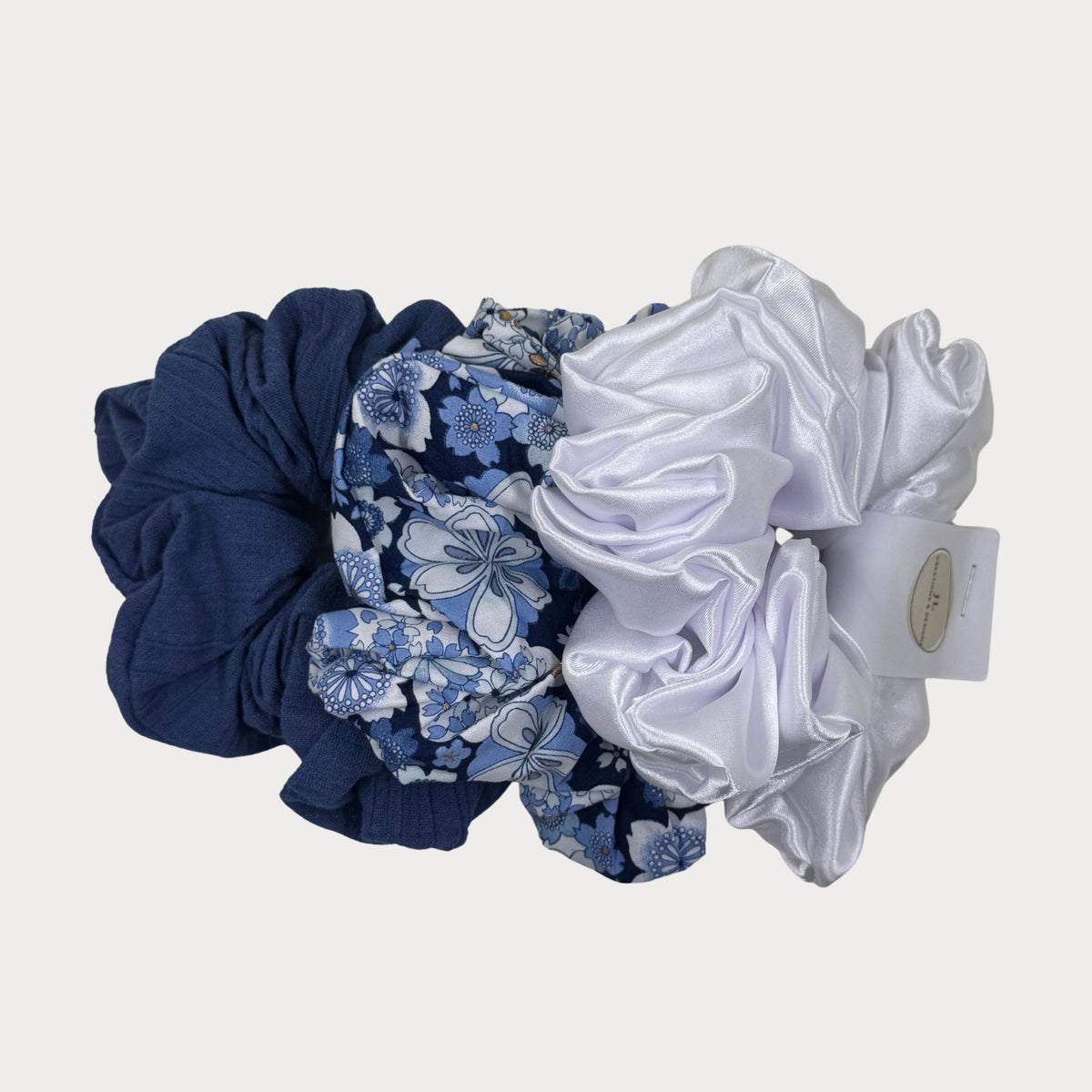 Scrunchies 3 Pack- Blue Floral