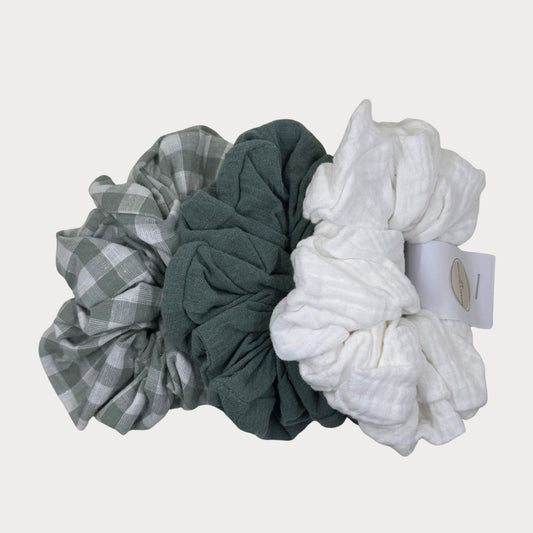 Scrunchies 3 Pack- Green