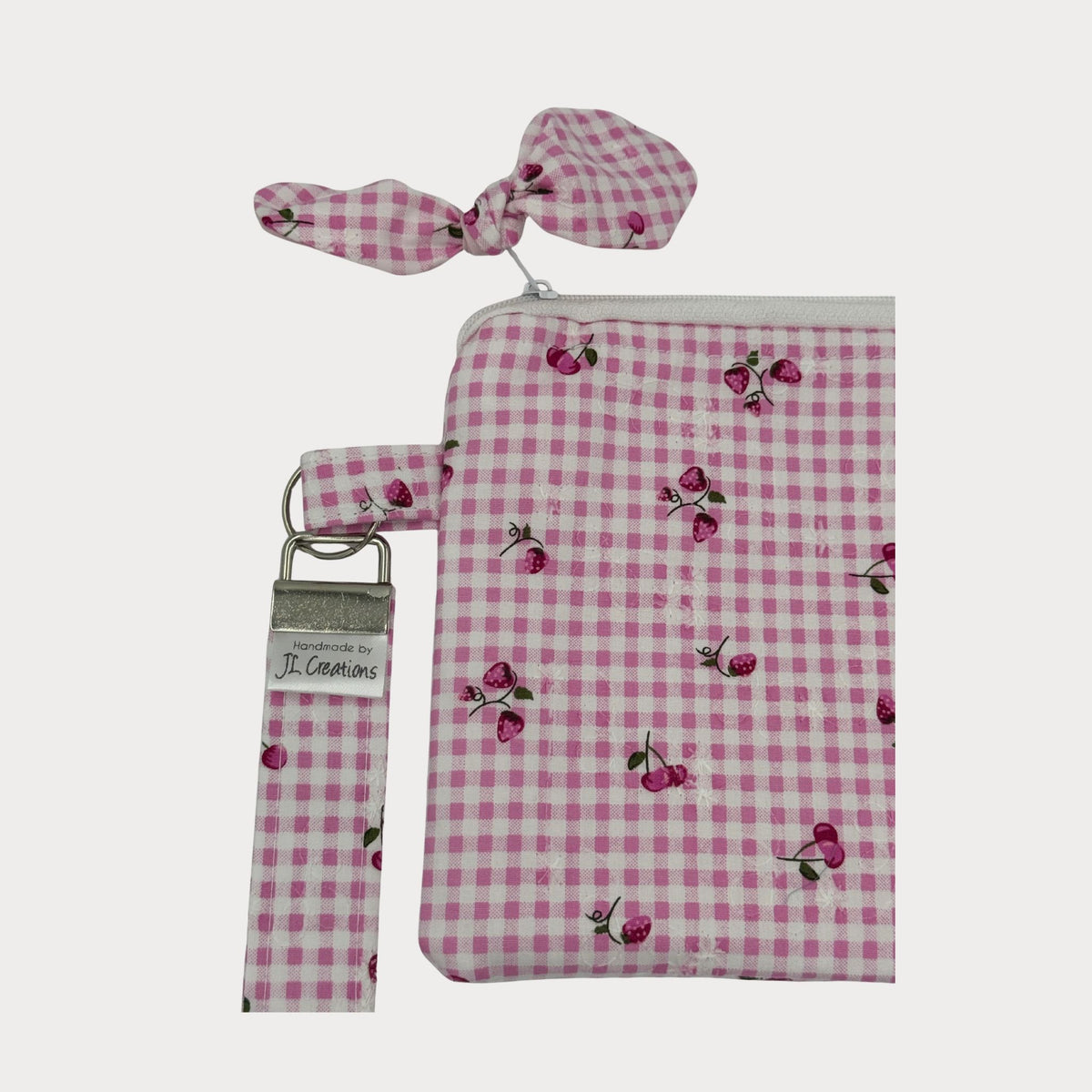 Wristlet Purse with attached Key Fob - Honeyfields Strawberry Pink