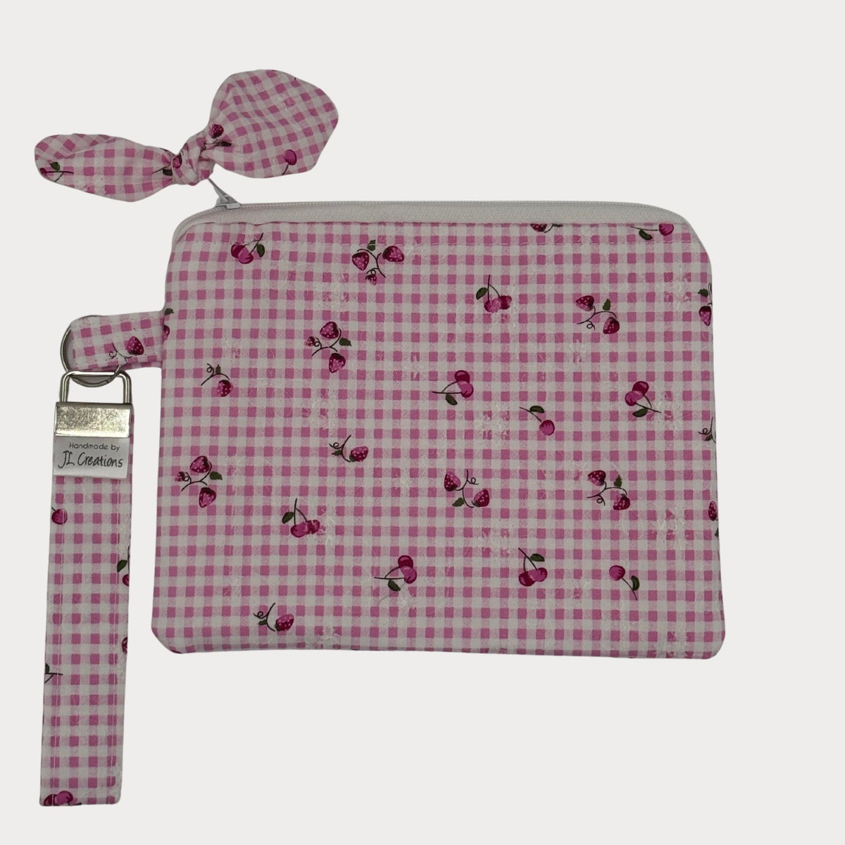 Wristlet Purse with attached Key Fob - Honeyfields Strawberry Pink