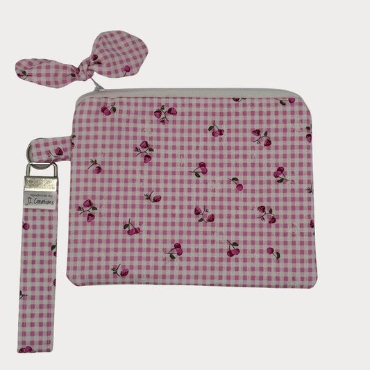Wristlet Purse with attached Key Fob - Honeyfields Strawberry Pink
