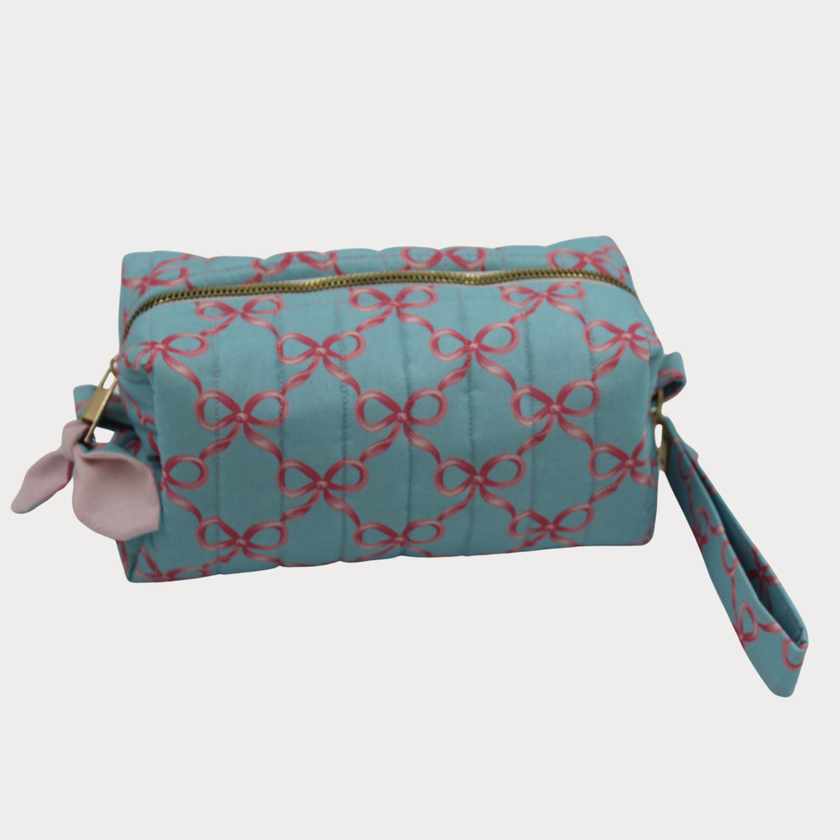 JL Creations Custom Boxed Makeup Bags- Blue Bow