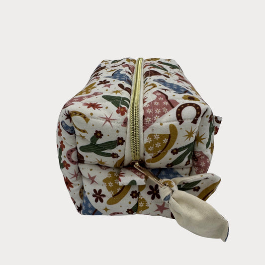 JL Creations Custom Boxed Makeup Bags- Cow Girl