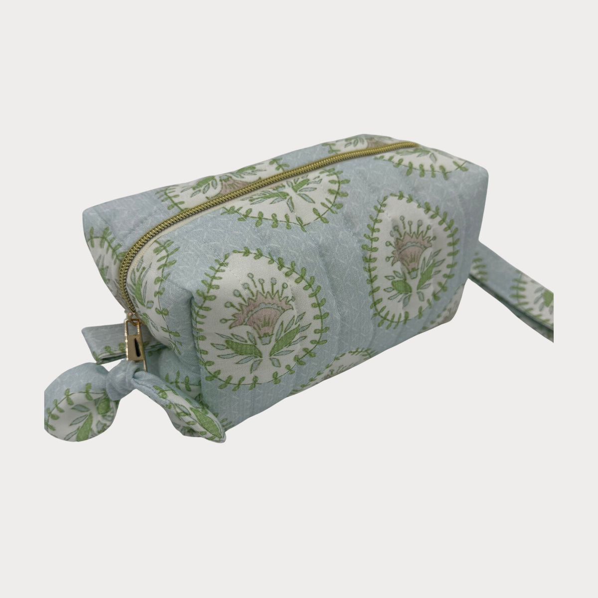 JL Creations Custom Boxed Makeup Bags- Sage Fern Blue