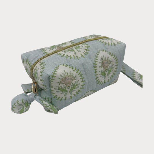 JL Creations Custom Boxed Makeup Bags- Sage Fern Blue