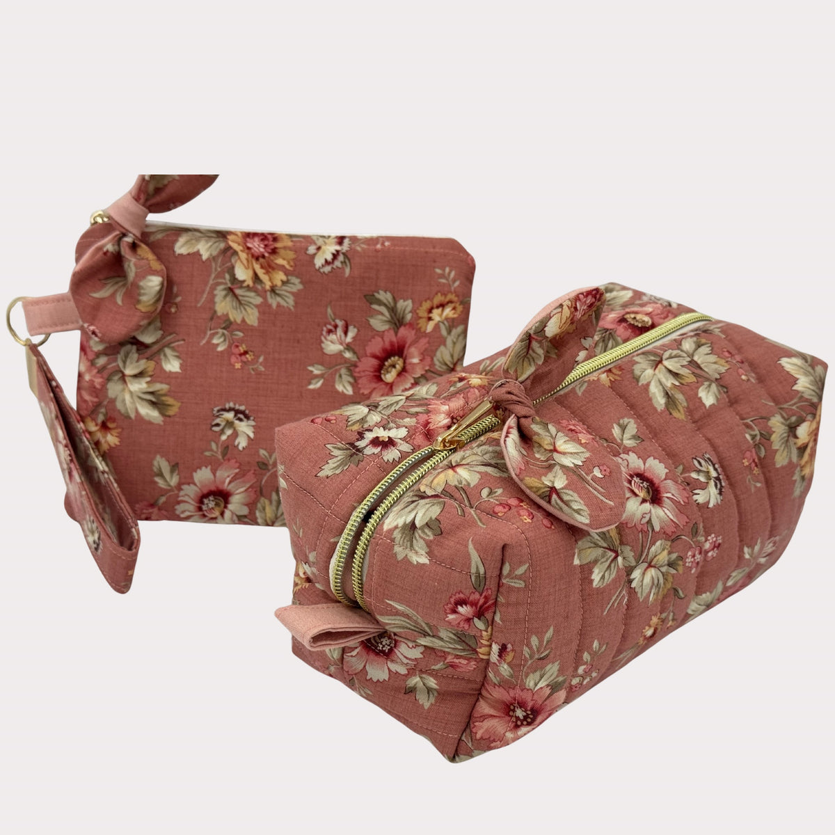 JL Creations Custom Boxed Makeup Bags- Blush Posy Bloom