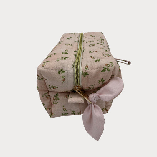 JL Creations Custom Boxed Makeup Bags- Pink Meadow Spring