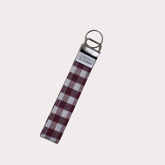 Key Fobs - Maroon Gingham