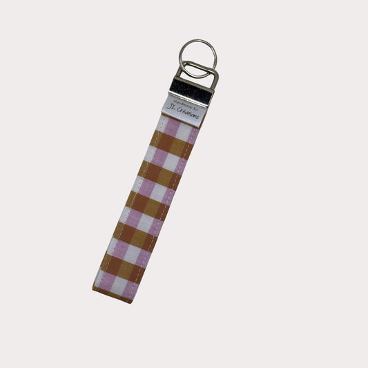 Key Fobs - Pink & Mustard Gingham