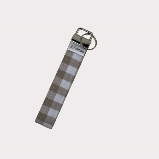 Key Fobs - Taupe Gingham