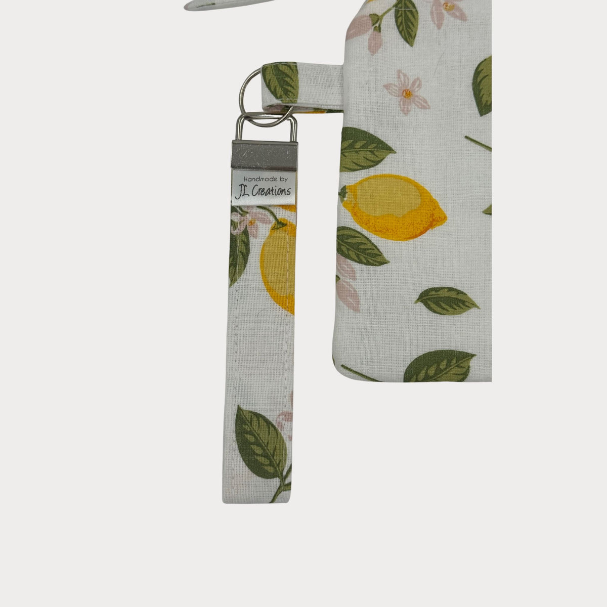 Wristlet Purse with attached Key Fob - Lemon