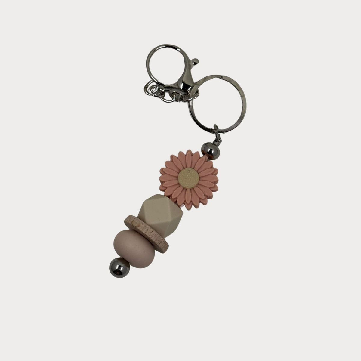 Beaded Daisy Bar Keyrings - Large Daisy