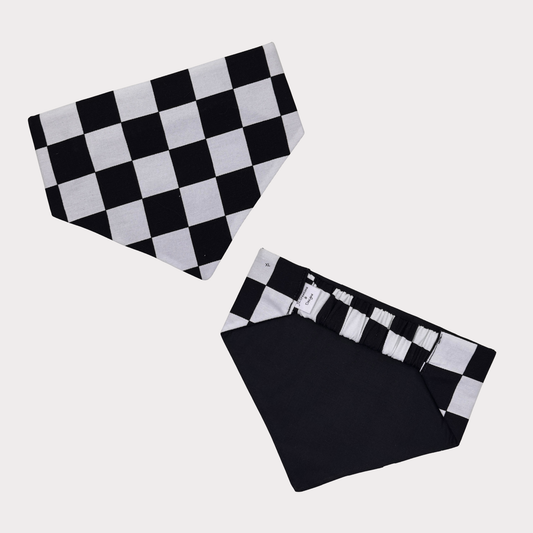 Dog Bandanas - Black and White Checkers