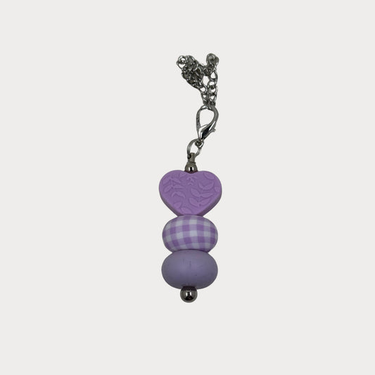 Beaded Love Heart Bottle Keyrings