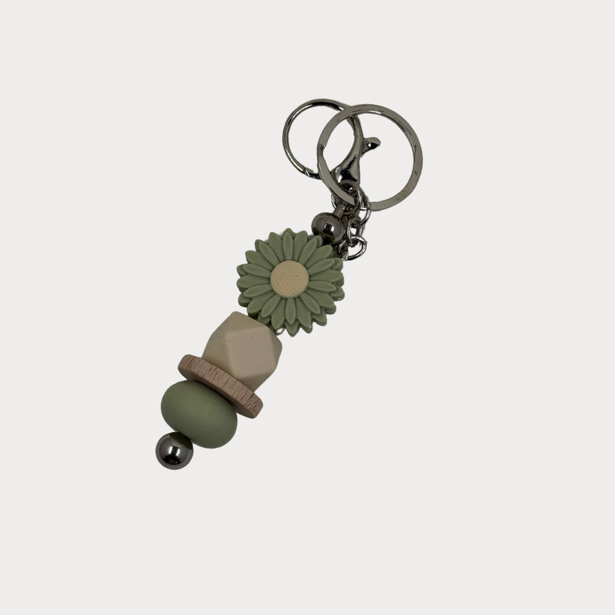 Beaded Daisy Bar Keyrings - Large Daisy