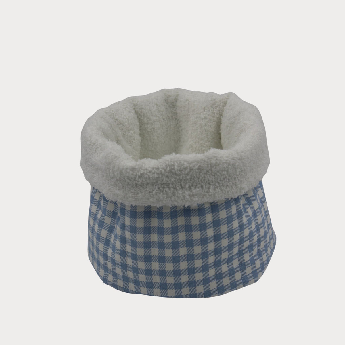 Fabric Vanity Storage Baskets - Blue Gingham