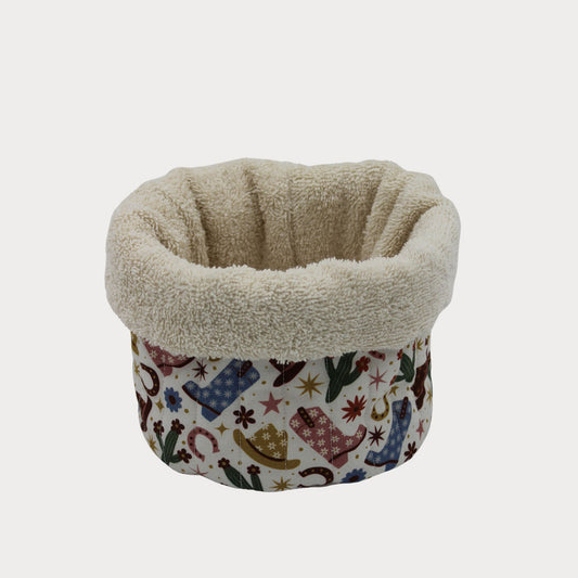 Fabric Vanity Storage Baskets - Cow Girl