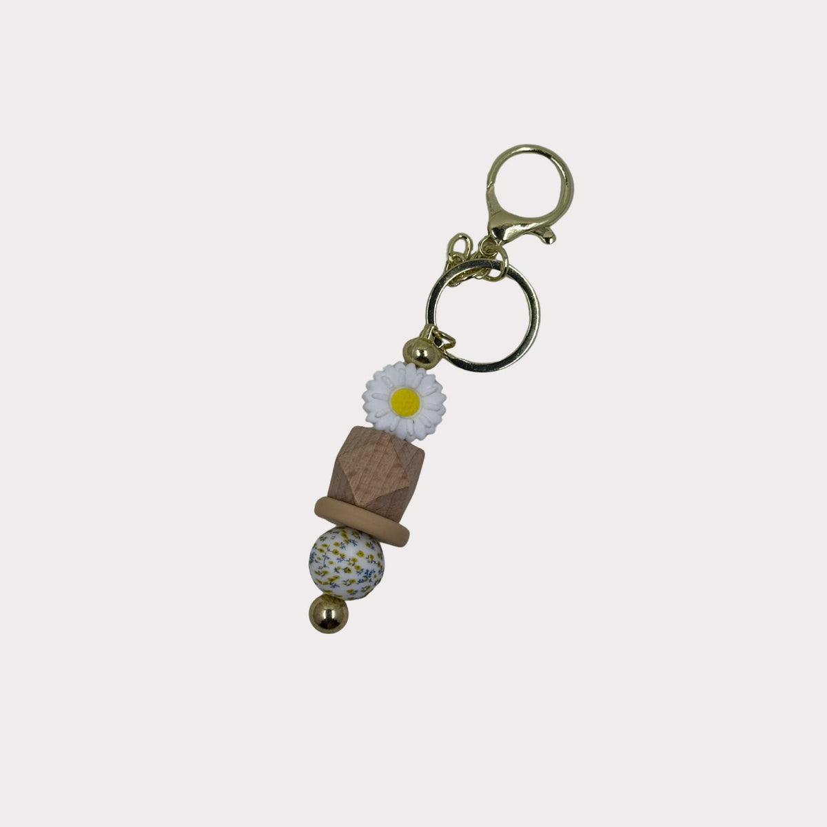 Beaded Daisy Bar Keyrings - Small Daisy